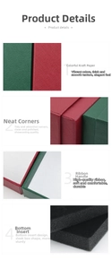 Detail of cross-grain textured jewelry box with satin ribbon handle and sponge interior