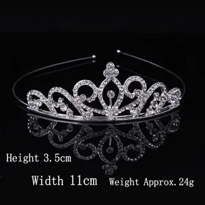 Kids Princess Crown Headband Sparkly Rhinestone Tiara Heart Butterfly Design Hair Accessory For Girls Birthday Party Performance