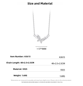 Detail specifications of S925 sterling silver butterfly necklace with zirconia inlay