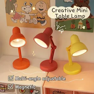 Mini Lampe De Bureau LED Pliante Portable Plastique Base Magnétique Ajustable Protection Des Yeux Veilleuse Chaude Décor De Bureau