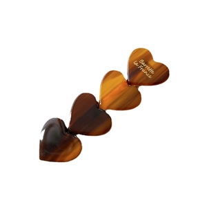 Brown tortoise shell heart-shaped hair clip with Barrette la France engraving