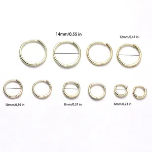 Size chart for 925 silver post hoop earrings showing diameters from 6mm to 14mm