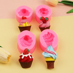 Détails des moules en silicone pour cupcakes et glaces pour créations DIY en pâte