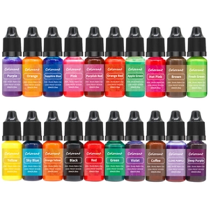 20-color liquid candle dye set 10ml bottles with leak-proof caps for soy wax making