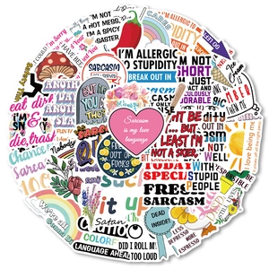 Waterproof Sarcastic Quote Stickers PVC Funny American Humor For Laptop Guitar Luggage Water Bottle Decorative Accessory