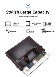 Detail view of the interior compartment fitting a 14-inch laptop and office essentials