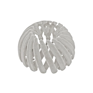Macro detail of bird nest hair clip with soft light grey flocking and flexible teeth