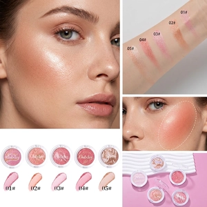 Palette de fard à joues et illuminateur scintillant trois couleurs avec texture marbre