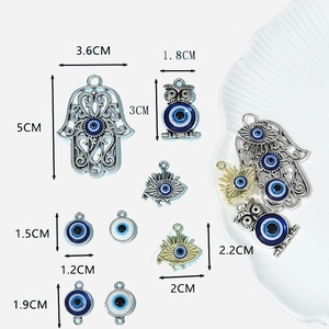 Antique silver and gold Evil Eye alloy charms for DIY jewelry making in various sizes