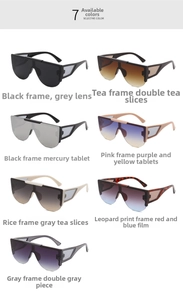 Collection of oversized shield sunglasses in seven assorted frame and lens colors