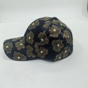 Navy floral baseball cap with pink accents and sun protection for spring outdoor activities