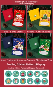 3D pop-up Christmas card set including envelopes and stickers in festive designs