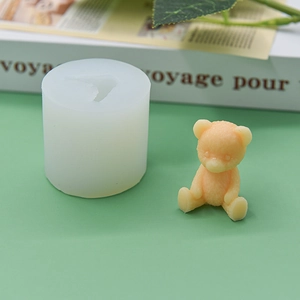 DIY 3D sitting bear silicone mold for making candles and handmade chocolate cakes