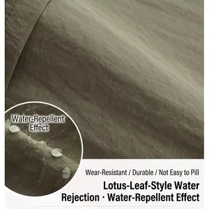 Water-repellent army green apron fabric with durable weave and lotus leaf effect