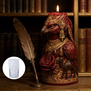 Stampo in silicone testa d'aquila con rilievo rose e cammello per candele fai da te