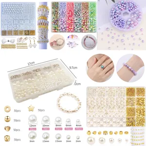 DIY Jewelry Making Beads Imitation Artificial Pearls And Metallic Spacer Beads For Handcrafted Bracelet Necklace Making Crafting