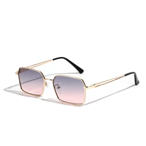 Retro Square Metal Frame Sunglasses For Men Women UV400 Protection Fashion Gradient Lens Outdoor Driving Eyewear