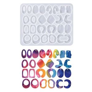 Moule en silicone pour boucles d'oreilles géométriques et pendentifs en résine époxy