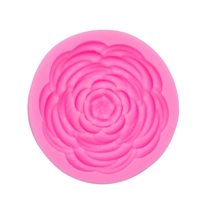 Roze ronde siliconen vorm met pruimenbloesempatroon voor fondant en chocolade
