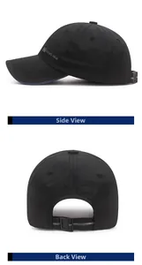 Detail view of quick-dry baseball cap featuring side logo and adjustable back buckle