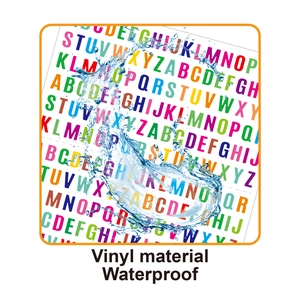 Waterproof 0.5-inch vinyl alphabet stickers for journals and storage jar labels