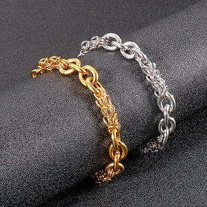 Stainless Steel Dragon Scale Splicing Chain Bracelet Byzantine Weave Minimalist Unisex Jewelry For Men And Women