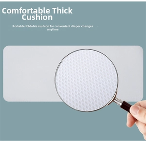 Close-up of thickened breathable mesh diaper changing pad with portable folding design