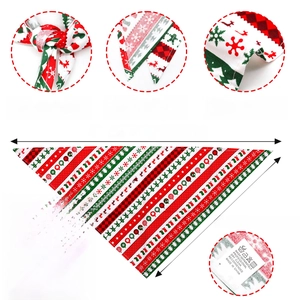 Christmas dog bandana with reindeer and snowflake patterns made of 100% pure cotton