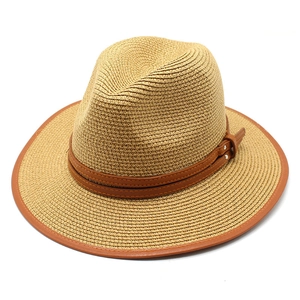 Chapeau Fedora En Paille Tissée Avec Bande En Similicuir Protection Solaire Respirant Plage Voyage Été Style Panama Pour Femmes Hommes