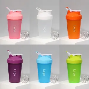 Shaker Bottle Plastic With Mixer Ball Portable Sports Gym Fitness Leakproof Cup Flip Lid