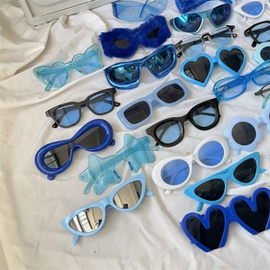 Polygonal cat-eye dopamine heart sunglasses in various shapes and colors for women