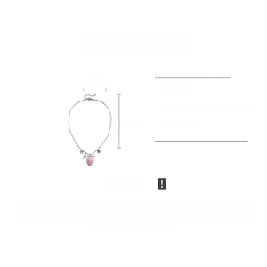 Detail specifications of the pink flocked strawberry heart pendant with zircon accents