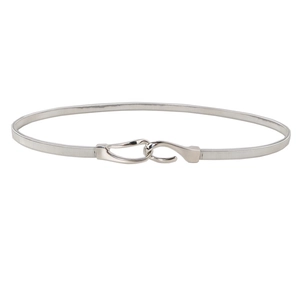 Elegante cintura elastica in metallo argento con gancio per abiti da donna