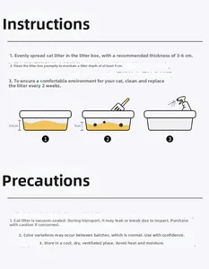 Detailed instructions for natural mineral cat litter usage and storage recommendations