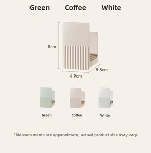 Vertical striped wall-mounted kitchen organizer set in green, brown and white colors