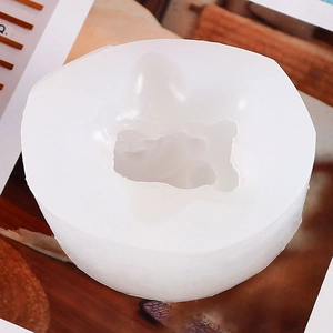 Macro view of translucent white silicone mold for DIY unicorn candle and resin casting