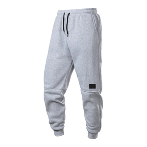 Pantaloni da jogging uomo grigio chiaro con vita elastica e fondo a costine