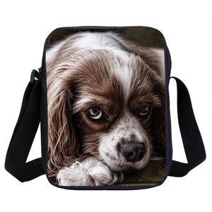 Kids Shoulder Bag Polyester Animal Dog Print Graphic Crossbody Messenger Pack For Children Students Casual