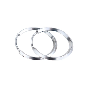 Polished silver geometric hoop earrings in minimalist titanium steel for a sleek look