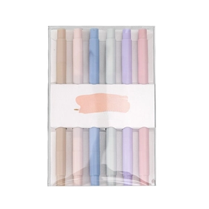 Set of 6 dual-tip aesthetic highlighters in soft pastel colors for school and office use