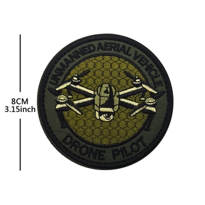 Army green Drone Pilot embroidered tactical morale patch with 8cm measurement display