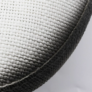 Macro shot of the gradient woven texture and material detail of the straw sun hat