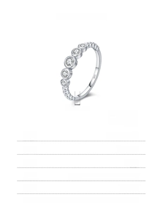 Detailed specs of S925 sterling silver bubble ring with moissanite size and weight data