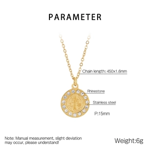 Details zur Medaillon-Halskette mit Maßen 450mm Kette und 15mm Anhänger aus Edelstahl