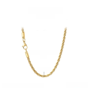 Detailed specs of 3.5mm wide golden stainless steel twist chain necklace with lobster clasp