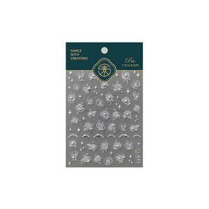 5D stereoscopic white pearl nail stickers with butterfly and flower designs TL-033