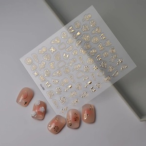 Golden rose and butterfly nail art stickers Co-066 for DIY manicure decoration