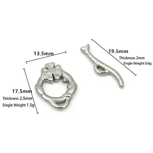 Fermoir à bascule OT fleur en acier inoxydable pour création de bijoux DIY