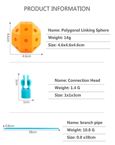 Detailed dimensions and weight of DIY fort building tent connectors and rods