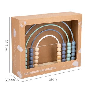 Emballage de boulier arc-en-ciel avec dimensions du produit 28cm x 7,5cm x 22,5cm